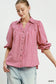 Sweetest Fall Chambray Berry Button Down Blouse