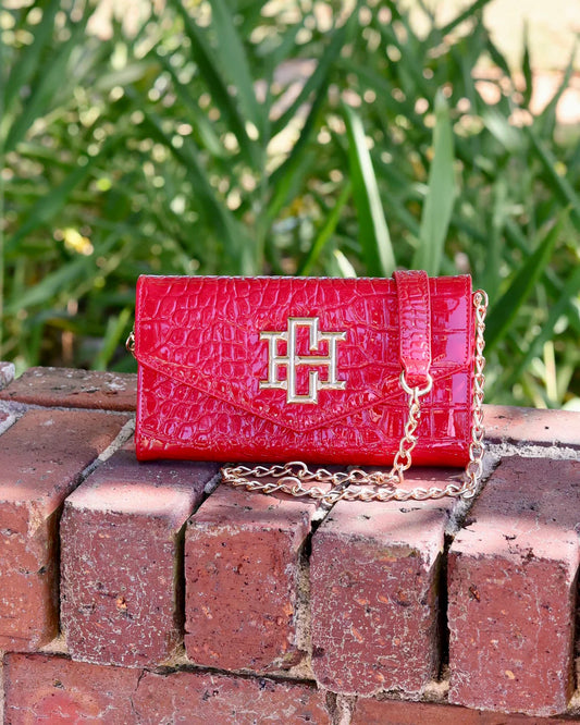 Carlington Clutch/Crossbody Red Patent