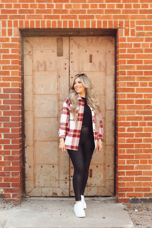 Red Patch Plaid Shacket