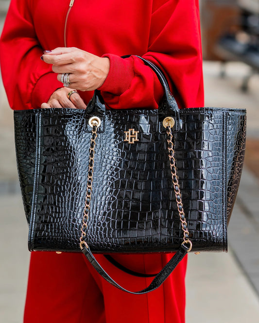 Missy Tote Black Patent