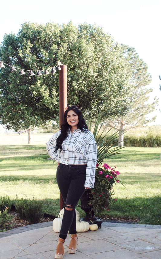 Cozy Cropped Plaid Shacket