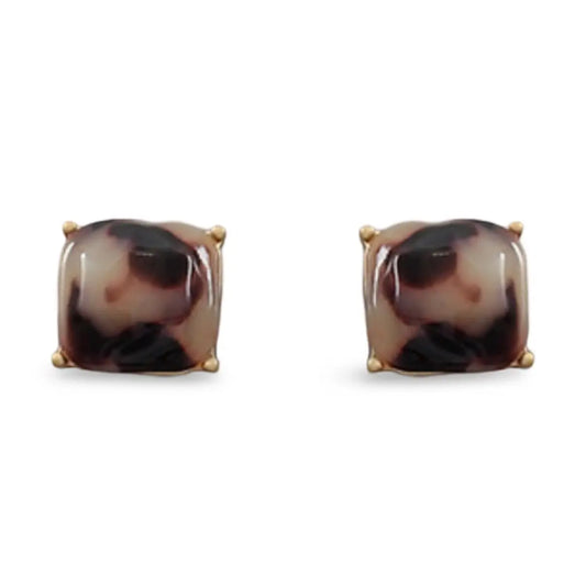 Light Tortoiseshell Stud Earring | Statement Stud
