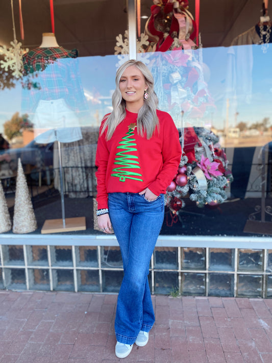 Christmas Tree Puff Sweater