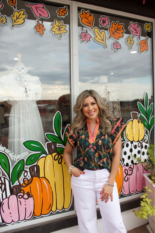 Fall Floral Blouse