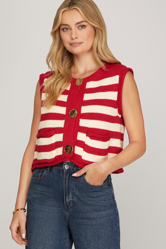 Graceful Red Sweater Vest