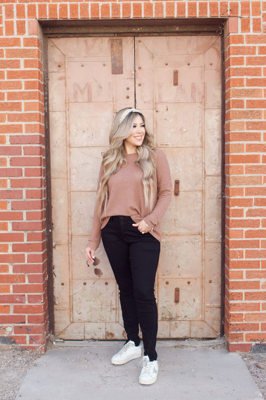 Sweethart Knot Sweater in Mocha