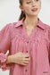 Sweetest Fall Chambray Berry Button Down Blouse
