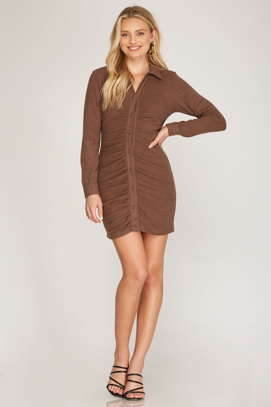 Lovely Silhouette Mocha Dress