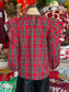 Christmas Red & Green Plaid Blouse