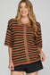 Always Fun Striped Cinnamon Top