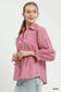Sweetest Fall Chambray Berry Button Down Blouse