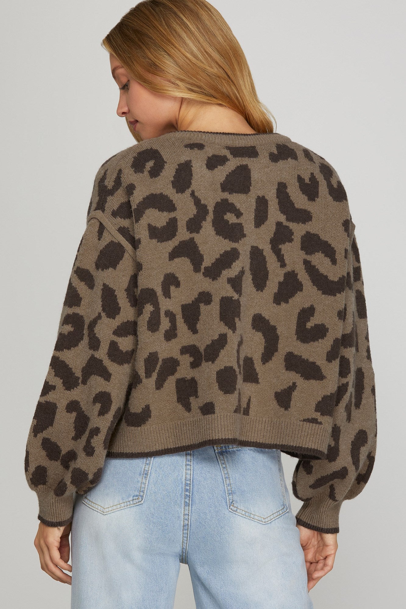 She's That Girl Leopard Bow Sweater