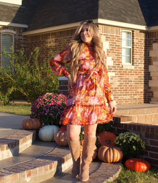 Luxurious Floral Smocked Dress