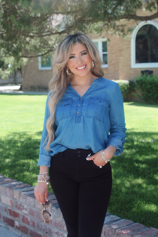 Southern Girl Denim Blouse