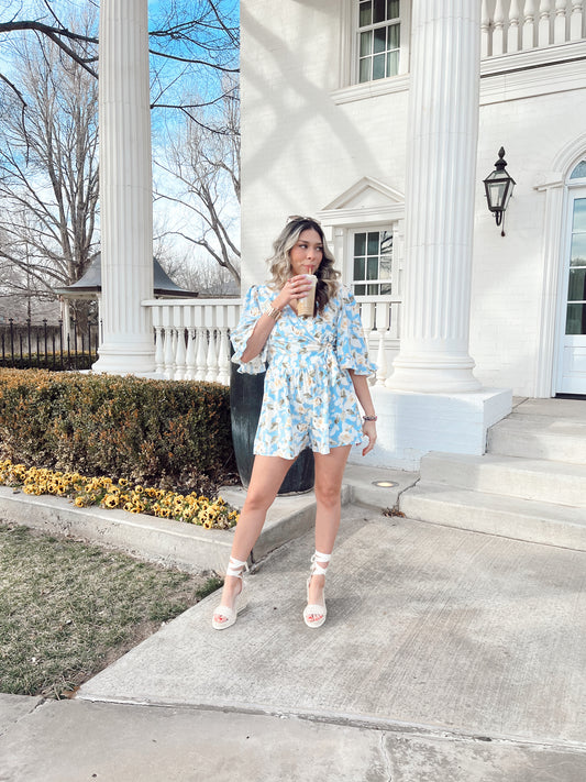 The Rosy Blue Romper