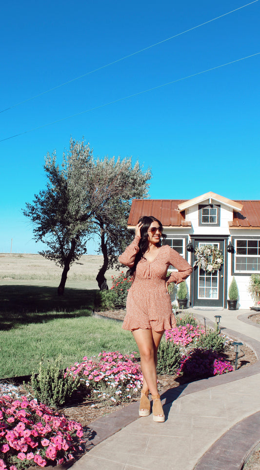 She Irresisistable Romper Rust Color