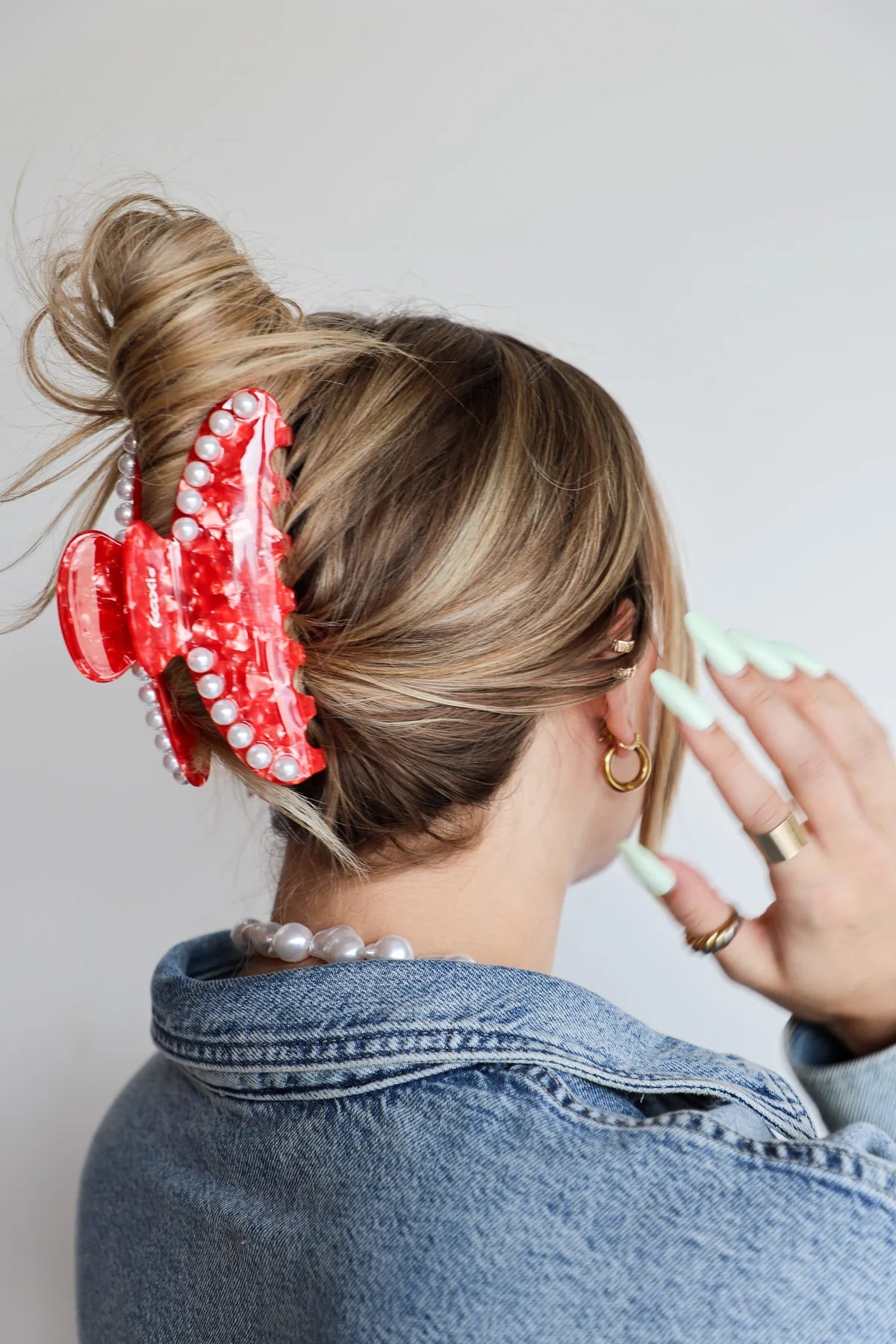 Tortoise Red Pearl Claw Oversized