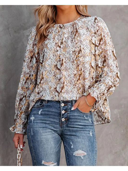 So Tempting Snakeskin Blouse
