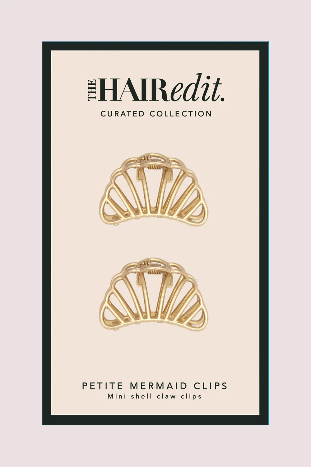 Petite Gilded Mermaid Shell Claw Clips Set