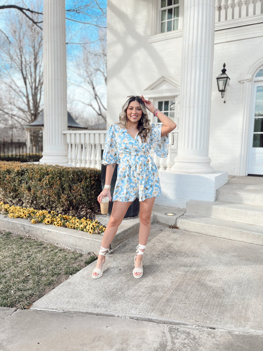 The Rosy Blue Romper