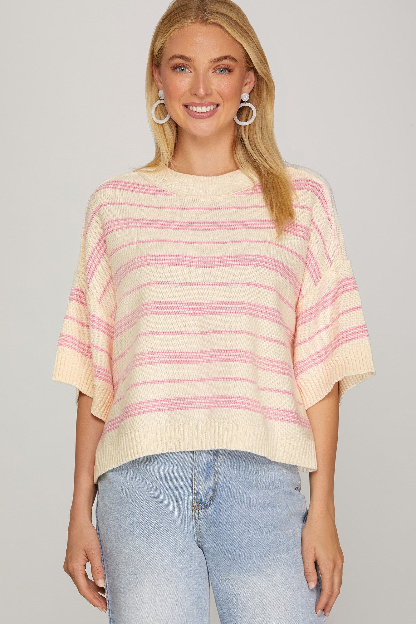 Candy Stripes Pink Sweater Top