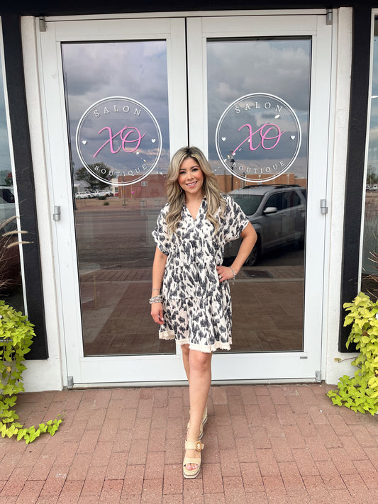 Blissfully Fall Leopard Dress