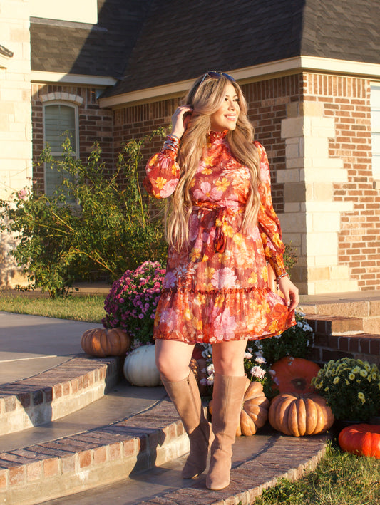 Luxurious Floral Smocked Dress