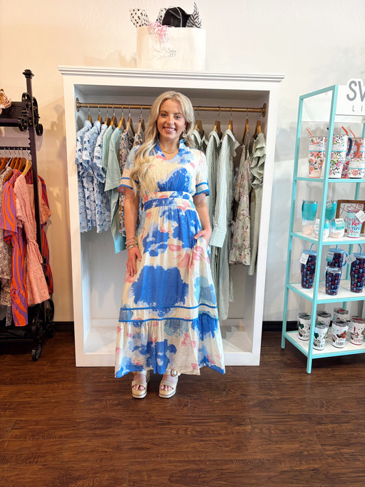 Blue Ocean Paradise Maxi Dress