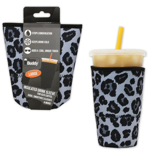 Brew Buddy Insulated Iced Coffee Sleeve -Grey Leopard