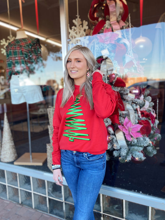 Christmas Tree Puff Sweater