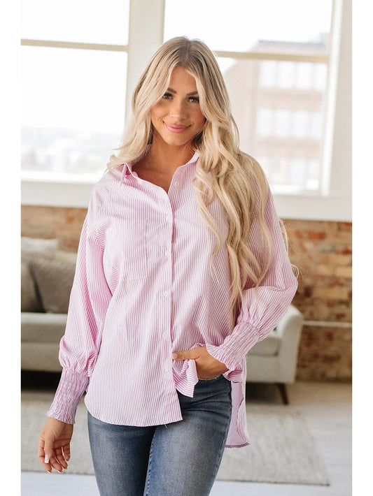 Emberlynn Striped Cinched Sleeve