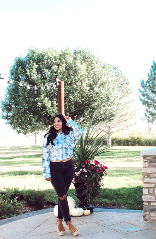 Cozy Cropped Plaid Shacket