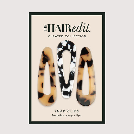 Snap Triangles Hair Clips Set - Tortoise