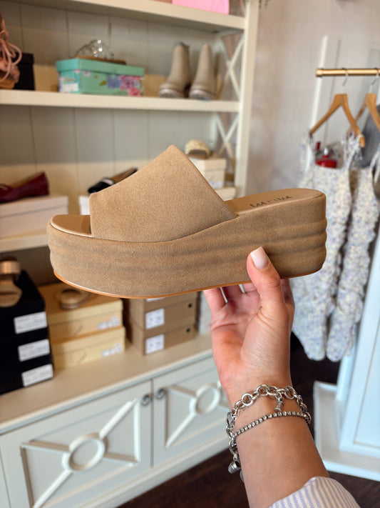 Beach Harbor Taupe Platform Sandals