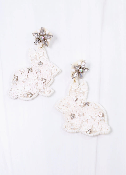 Beautiful Bunny Earring White