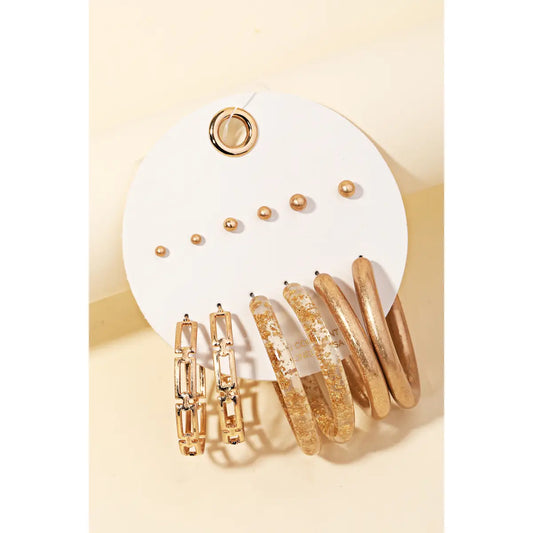 Matte Tube Hoop Earrings Set