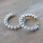 Pearl and Gold Huggie Mini Hoop Earring