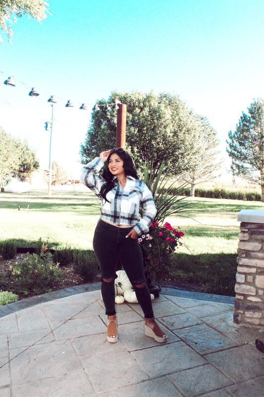 Xo Crop Zipper Shacket