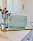 Hampton Train Case Light Blue Patent