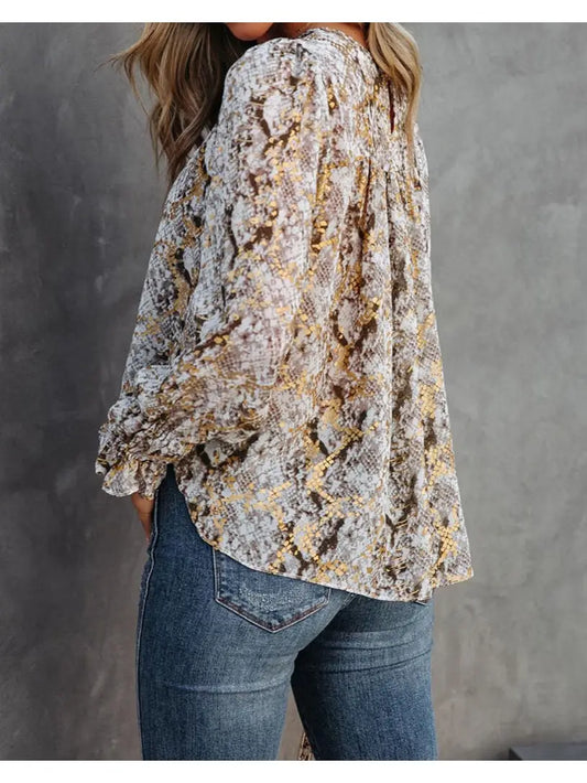 So Tempting Snakeskin Blouse