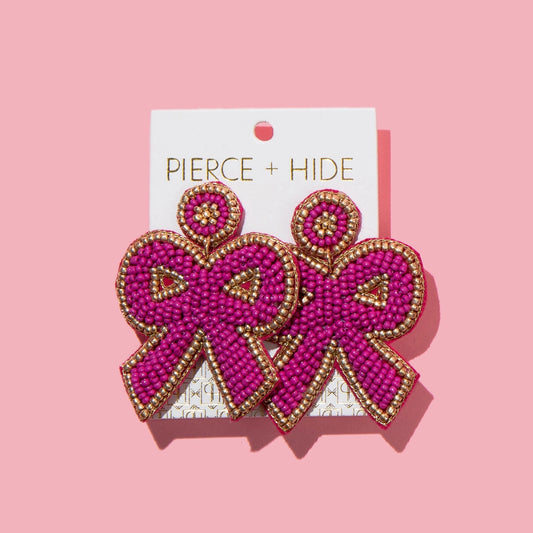 Fuchsia Statement Bow Earrings