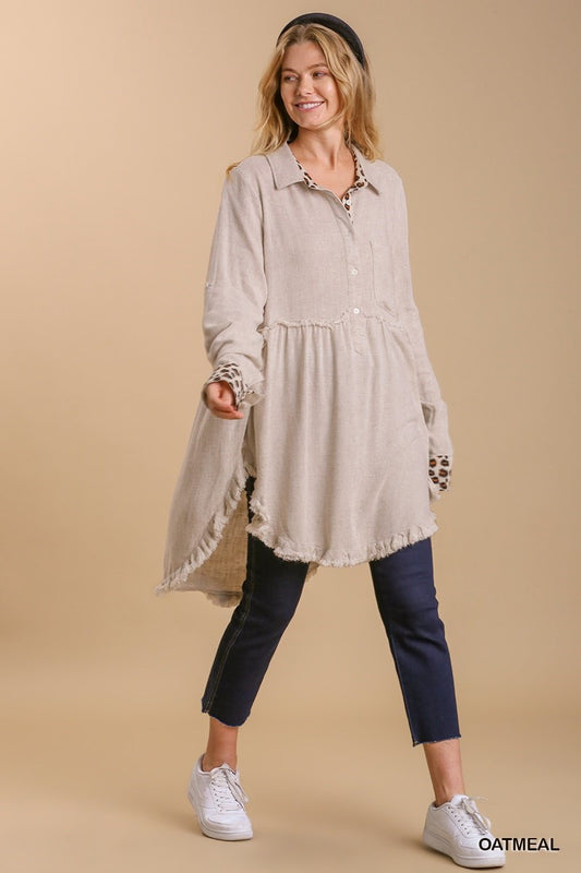 Cheetah Girl Tunic Dress in Oatmeal