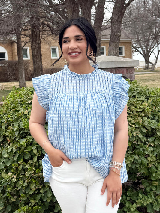Sweet Escape Blue Blouse - Plus Size