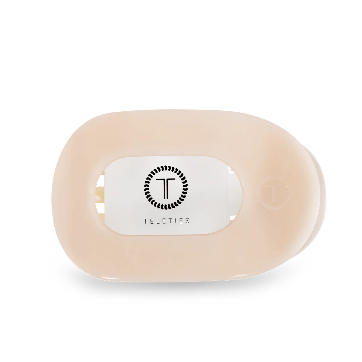 Almond Beige Small Flat Round Hair Clip- Teleties
