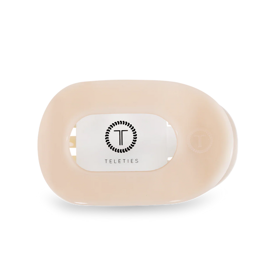 Almond Beige Small Flat Round Hair Clip- Teleties