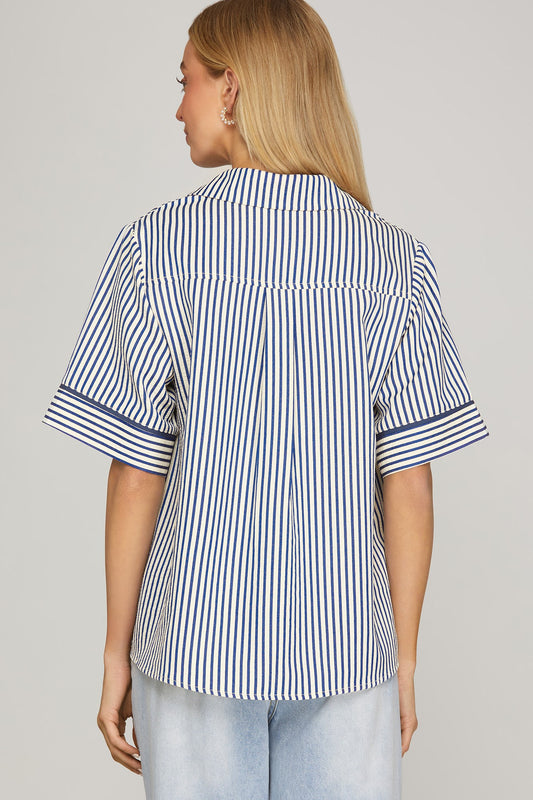 In the Hamptons Navy Blouse