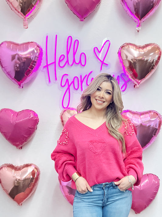 Cutely Charming Pink Sweater