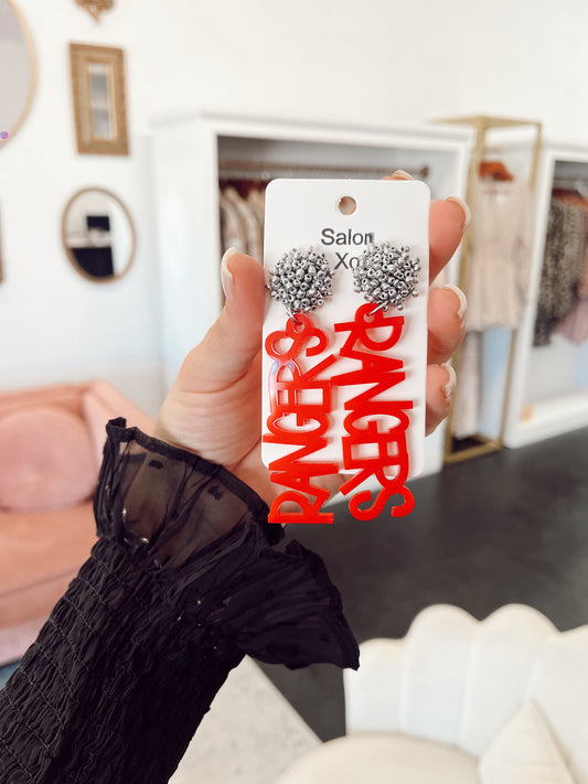 Red & Silver Ranger Earrings