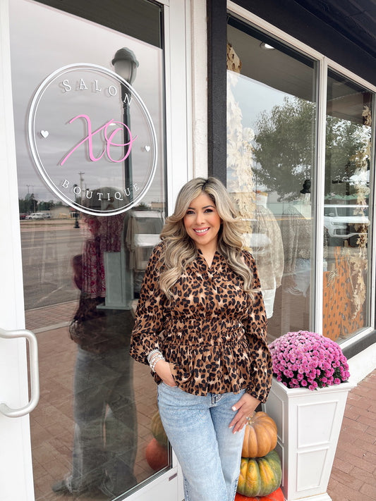 Classy Lady Leopard Print Blouse