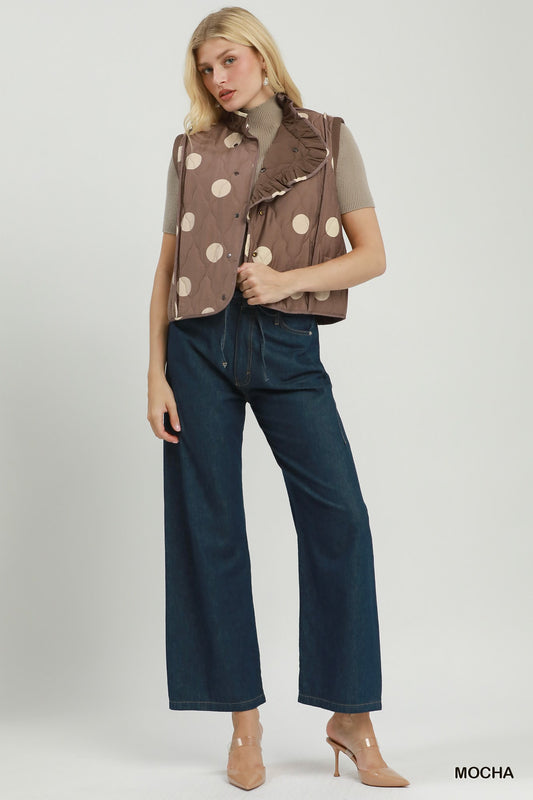 Chic Mocha Polka Dot Vest